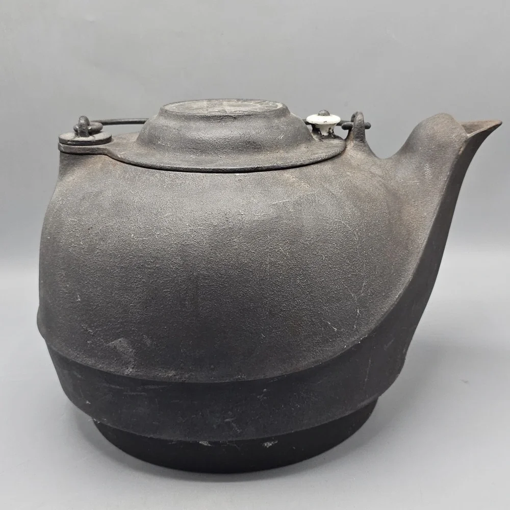 Vintage Wagner Ware Sidney O HUGE Cast Iron Tea Pot Kettle Swivel Lid Made USA